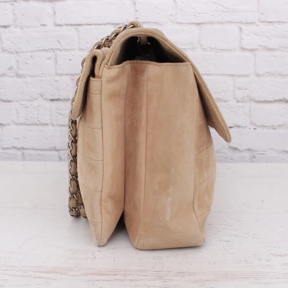 Chanel Chocolate Bar Reissue Multi Pocket Beige Suede Shoulder Crossbody A3212 - Picture 9 of 12